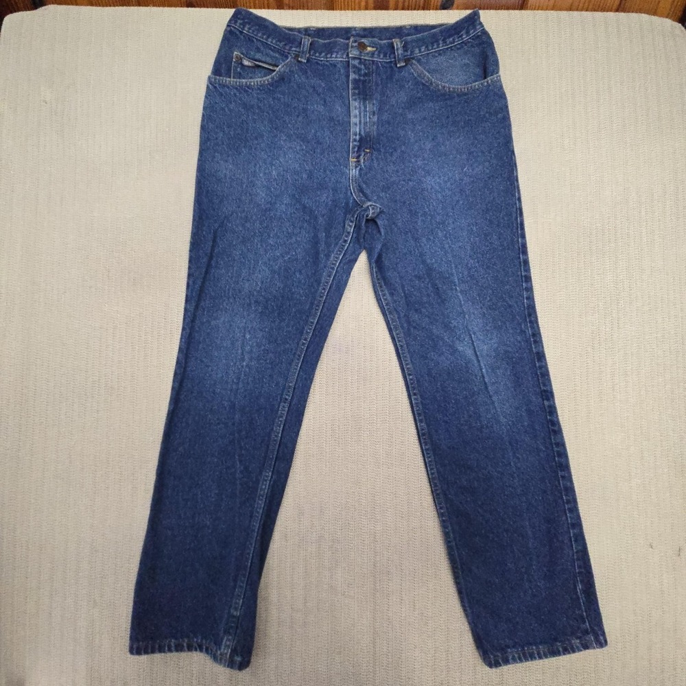 Vintage Lee Jeans Mens 34x32 Blue Medium Wash Straight Leg Denim Pants